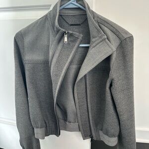 Elie Tahari Charcoal Bomber Jacket